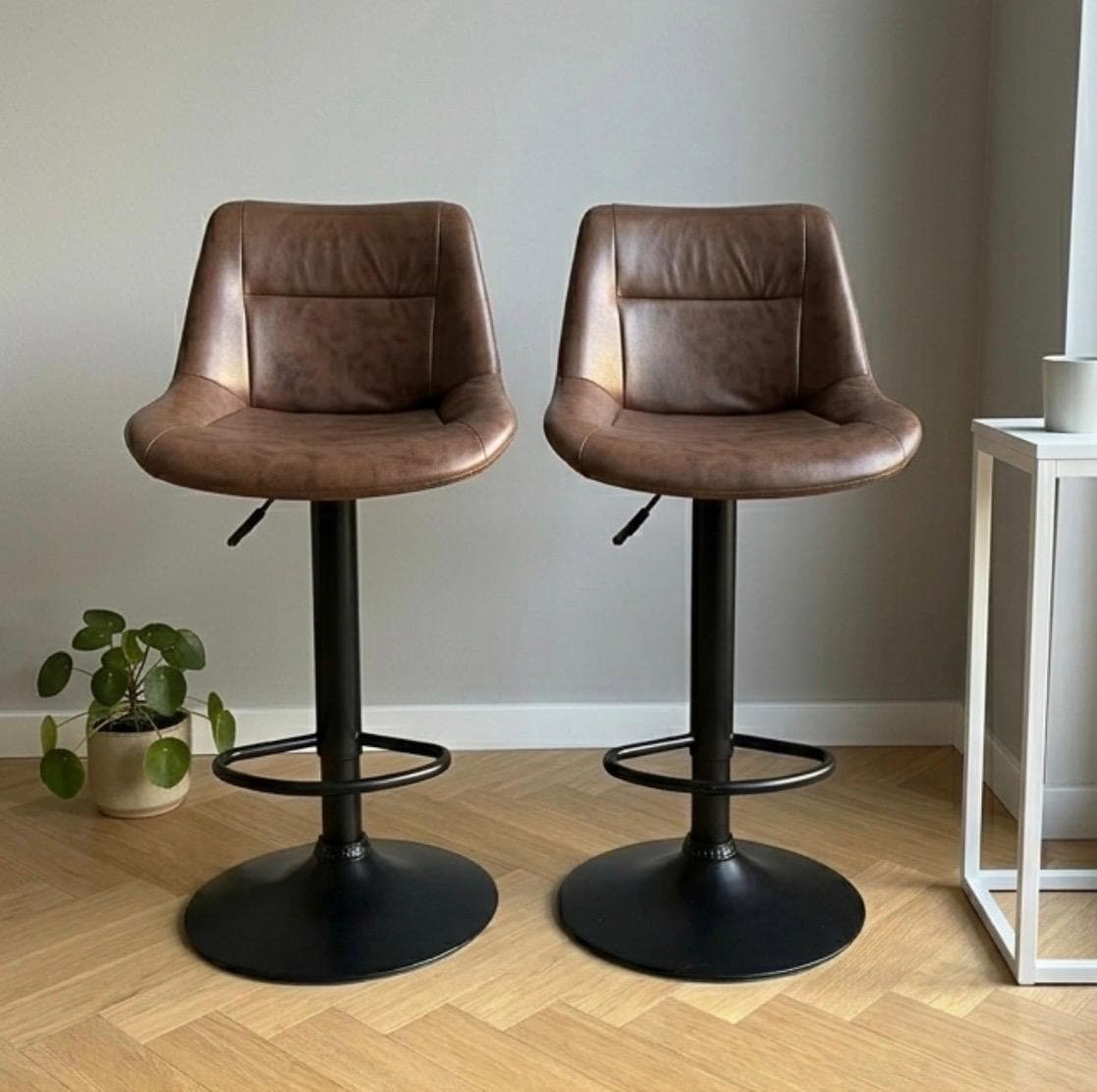 Adjustable Swivel Bar Stool - Compact Design for Kitchen Island