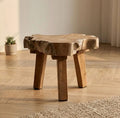 Golden Teak Root Side Table | 9.8" Height | Sofa Side Table | Boho Style