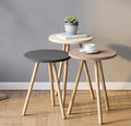 Set of 3 Colorful Nesting Side Tables | 19.3" Height | Living Room Accent Table | Scandinavian Style