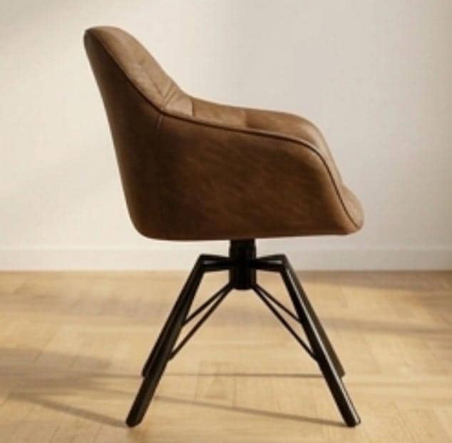 Set of 2 Brown Swivel Chairs | 33.5" Height | Kitchen Island Counter Seat | Modern Style