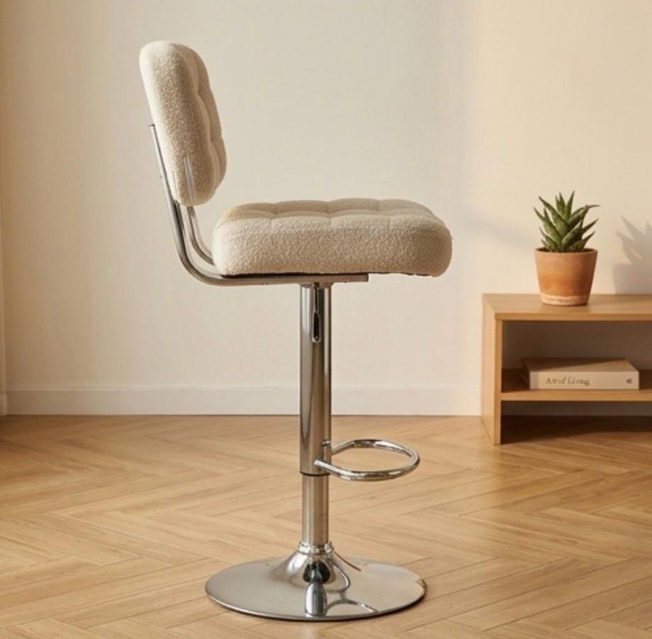 Gray Tufted Bar Stool | 34