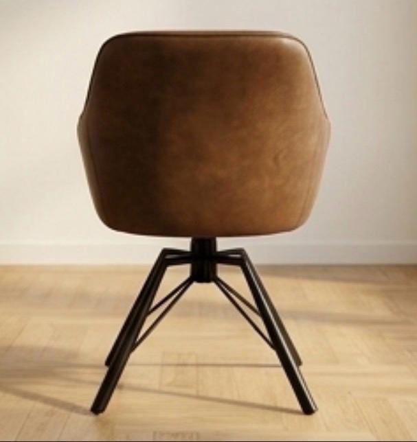 Set of 2 Brown Swivel Chairs | 33.5" Height | Kitchen Island Counter Seat | Modern Style