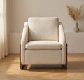 Cream Accent Armchair | 29" Height | Living Room Chair | Mid Century Style