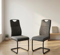 Set of 2 Gray Cantilever Chairs | 39" Height | Dining Room Seat | Modern Style