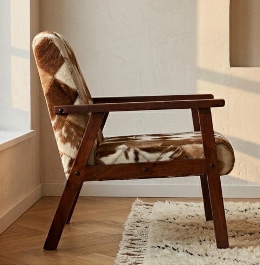 Brown Mid Century Modern Armchair | 28.3" Height | Living Room Chair | Mid Century Style