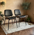 Gray Ribbed Bar Stool | 19" Height | Home Bar Chair | Minimalist Style