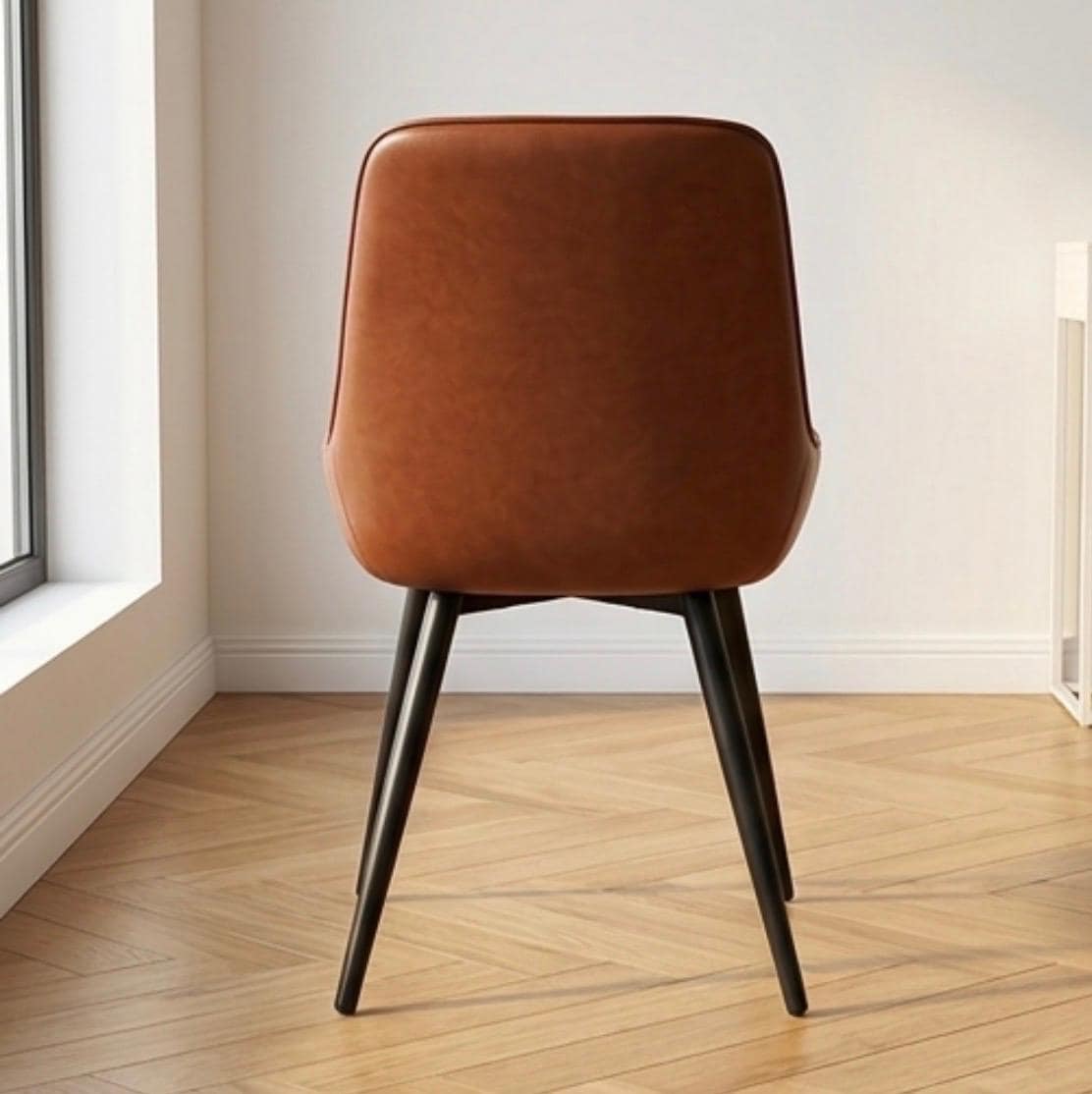 Set of 2 Cognac Brown Accent Chairs | 32" Height | Living Room Chair | Mid Century Style
