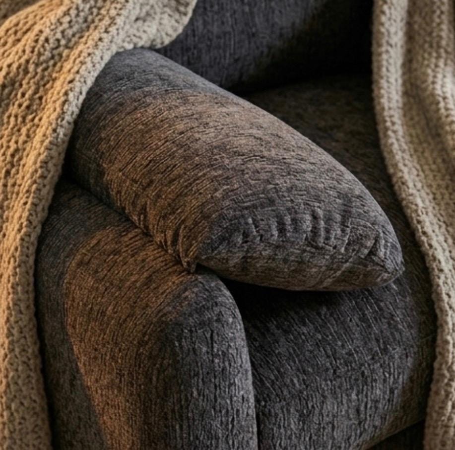 Charcoal Gray Lounge Chair, Oversized Minimalist Armchair (Plush Seating)