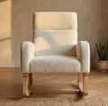 Cream Bouclé Nursery Glider Chair | 34.25" Height | Living Room Chair | Scandinavian Style