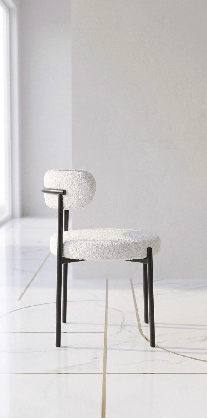 White Kitchen Island Stool | 31" Height | Kitchen Island Counter Seat | Minimalist Style
