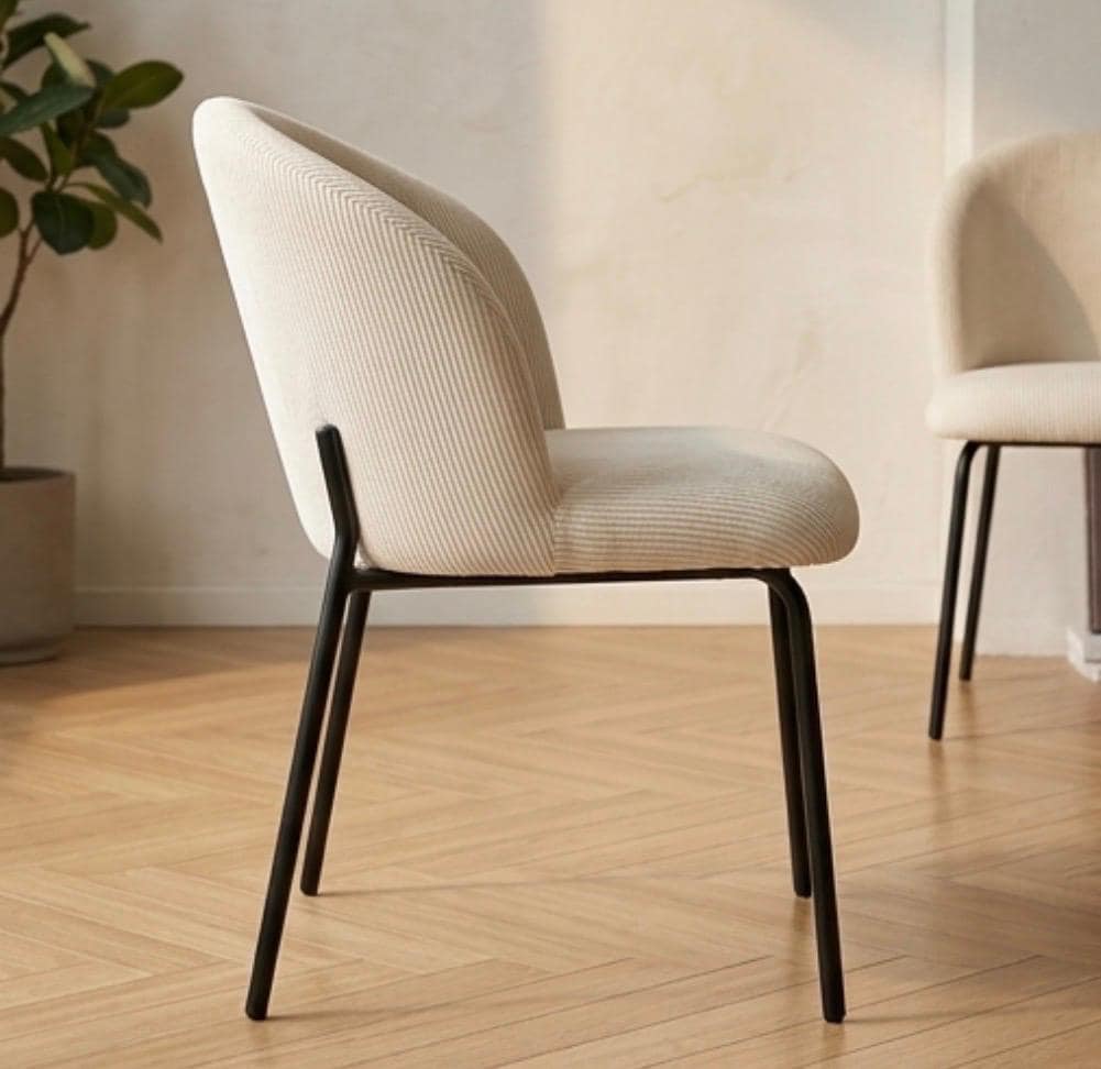 Off White Accent Chair | 30.7" Height | Dining Room Seat | Modern Style