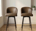 Set of 2 Black Bar Stools | 38" Height | Counter Height Seating | Industrial Style