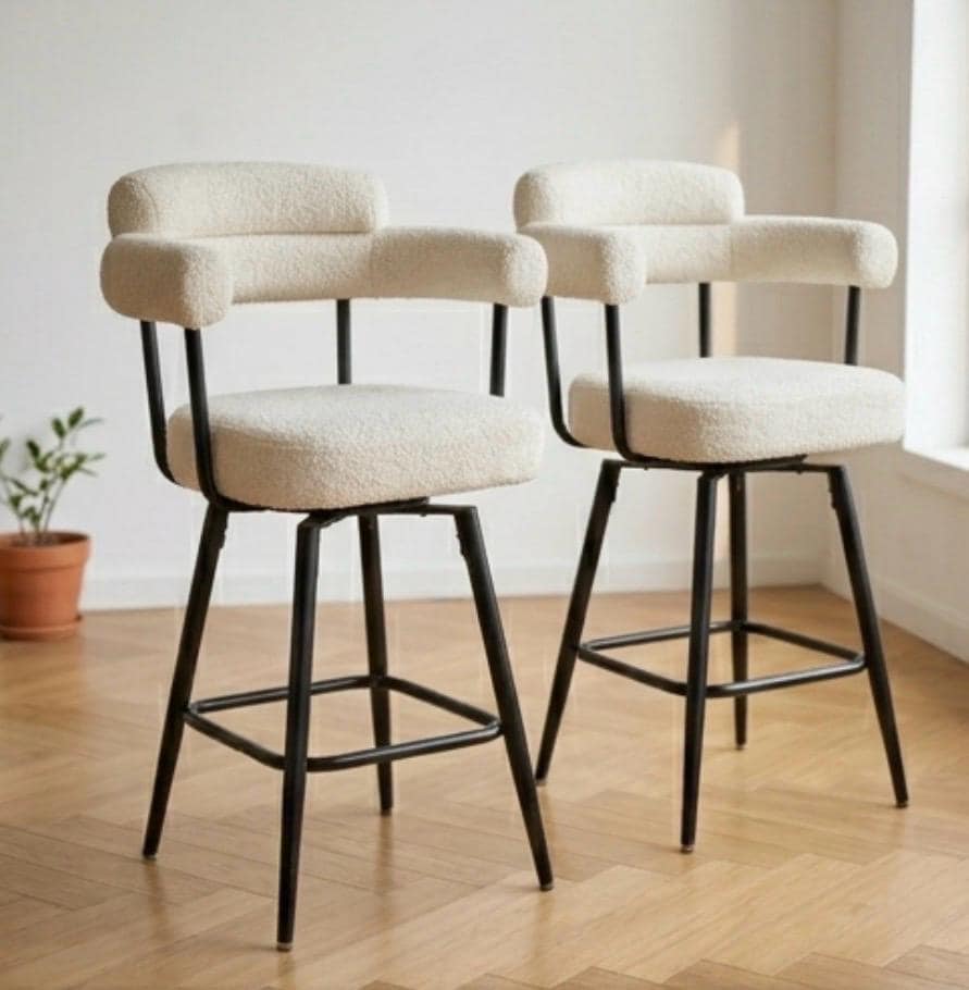 Black Counter Stool | 39.5" Height | Kitchen Island Counter Seat | Minimalist Style