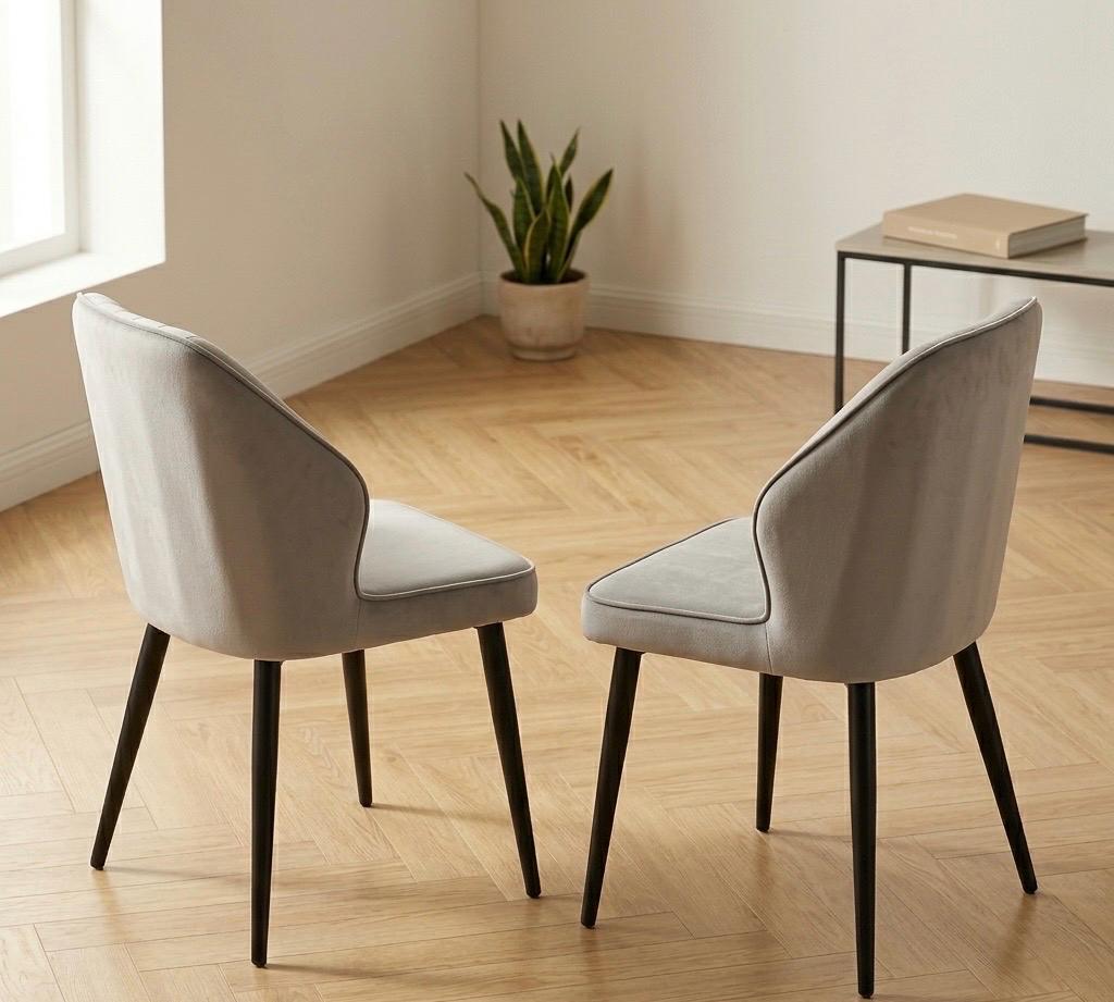 Set of 2 Light Gray Accent Chairs | 32.8" Height | Living Room Chair | Modern Style