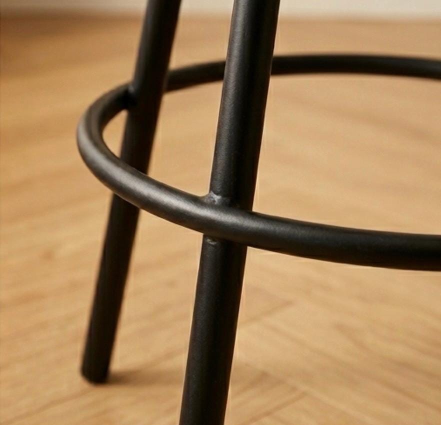 Set of 4 Brown Bar Stools | 29.9" Height | Kitchen Island Counter Seat | Industrial Style