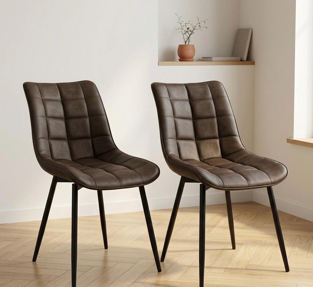 Set of 2 Brown Accent Chairs | 33.7" Height | Living Room Chair | Modern Style