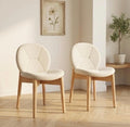 Set of 2 Cream Dining Chairs | 33.1" Height | Kitchen Island Counter Seat | Modern Style