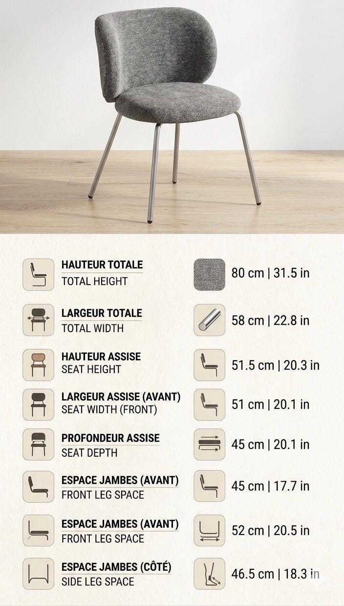 Terracotta Dining Chair | 31.5" Height | Dining Room Seat | Minimalist Style