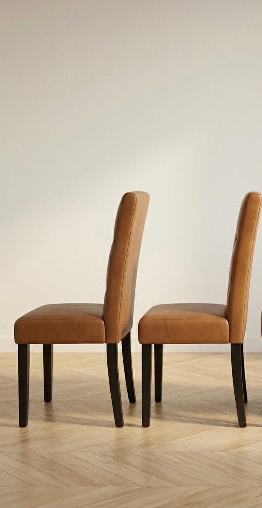Set of 4 Tan Brown Dining Chairs | 39" Height | Dining Room Seat | Modern Style