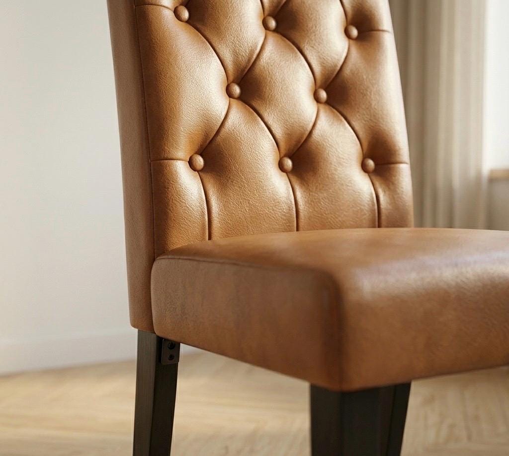 Set of 4 Tan Brown Dining Chairs | 39" Height | Dining Room Seat | Modern Style
