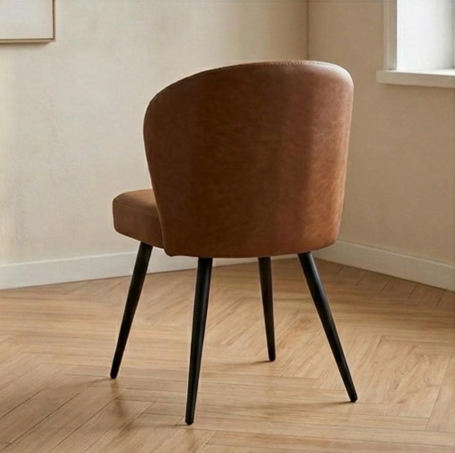 Set of 2 Cognac Dining Chairs | 32" Height | Counter Height Seating | Mid Century Style