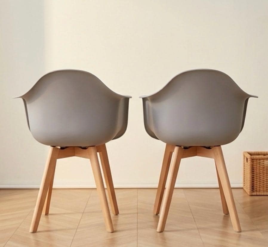 Set of 2 Gray Accent Chairs | 32.3" Height | Living Room Chair | Mid Century Style