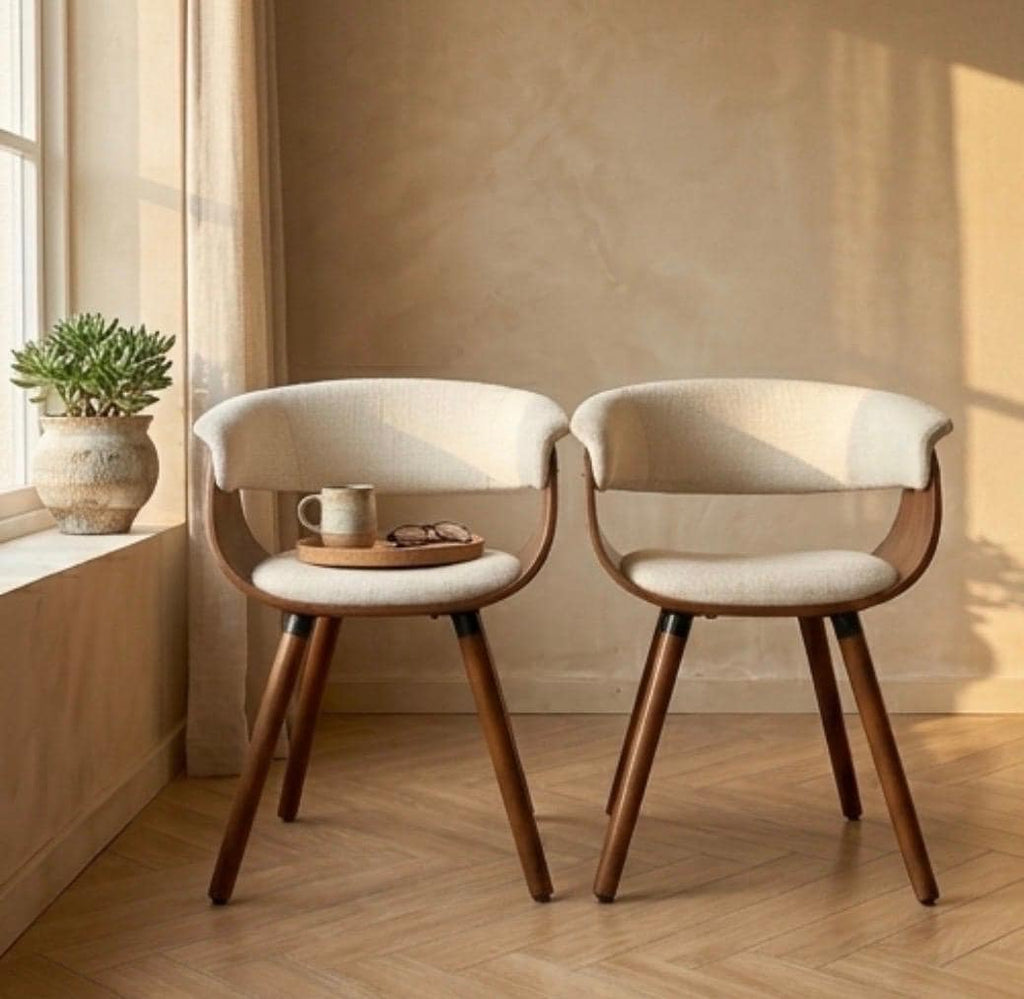 Minimalist White Dining Chair | 18.5" Height | Dining Room Seat | Modern Style