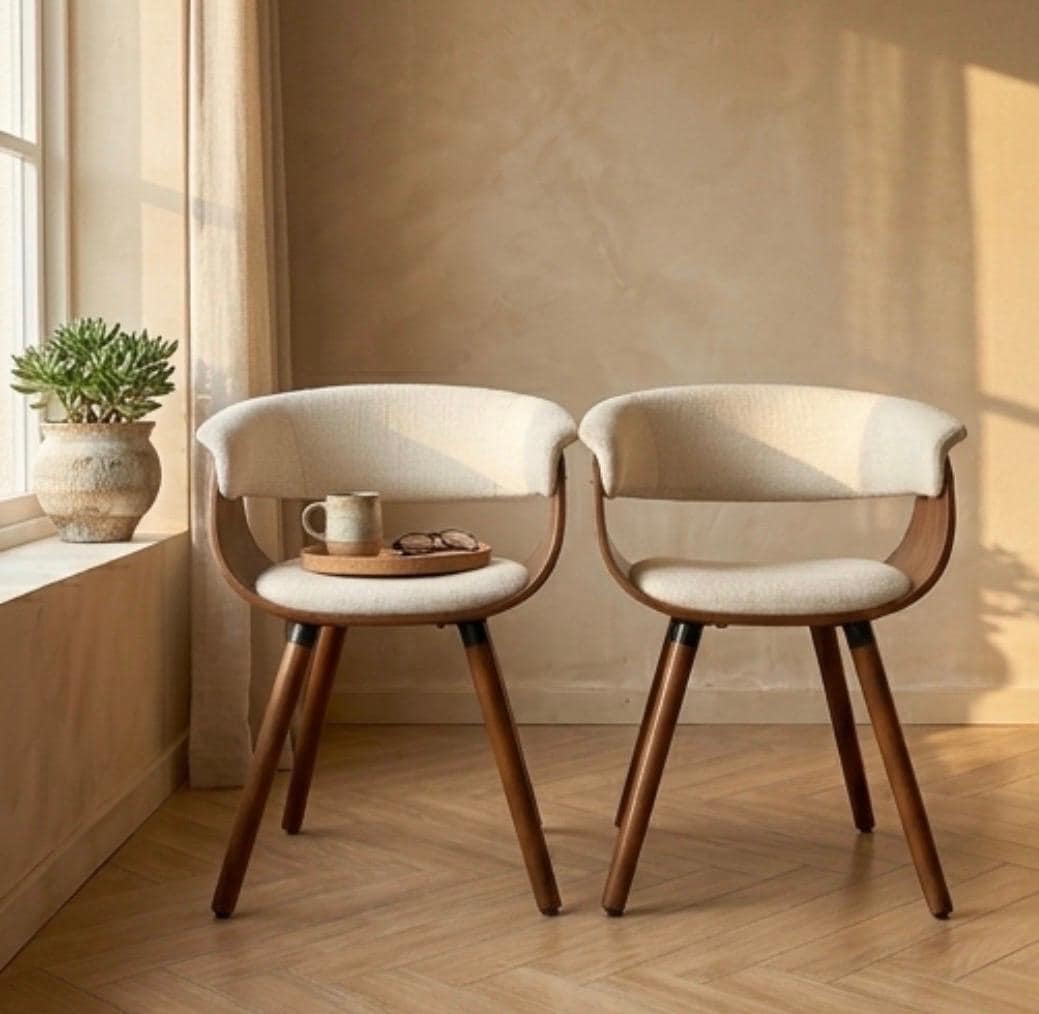 Minimalist White Dining Chair | 18.5" Height | Dining Room Seat | Modern Style