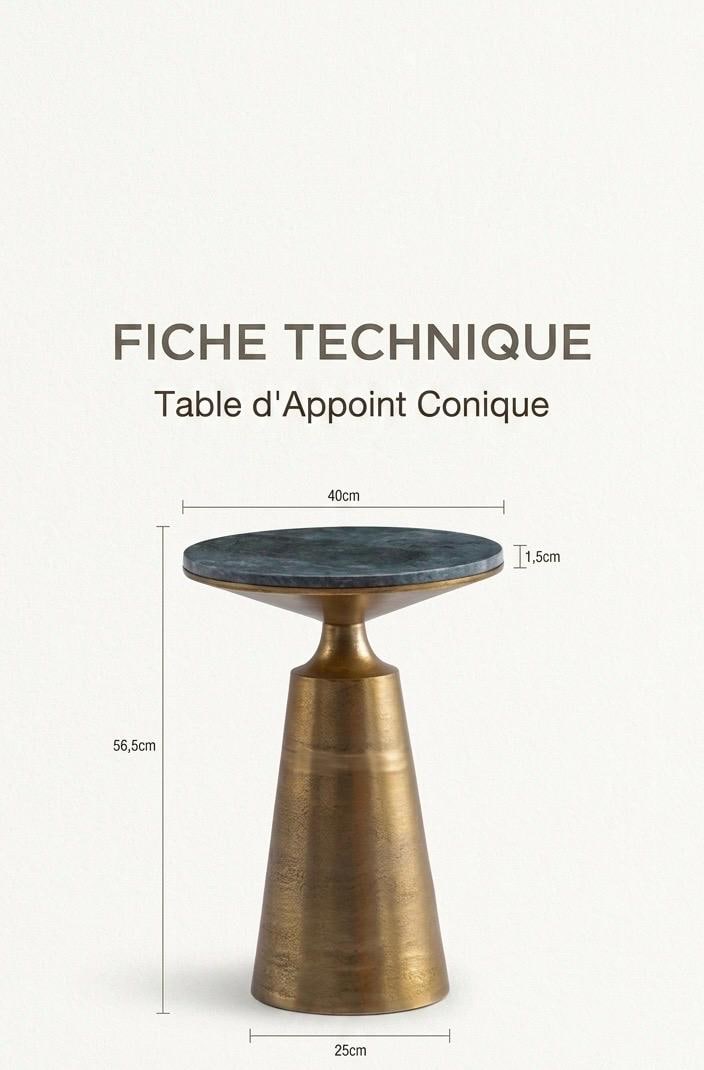 Gold Marble Side Table | 22" Height | Living Room Accent Table | Minimalist Style