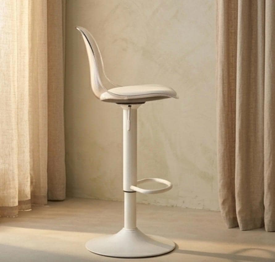 Set of 2 Clear Swivel Bar Stools | 40.9" Height | Home Bar Chair | Modern Style