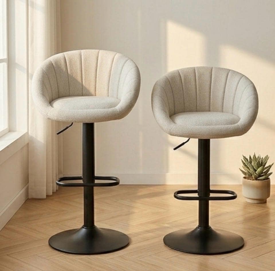 Gray Swivel Bar Stool | 42" Height | Home Bar Chair | Modern Style