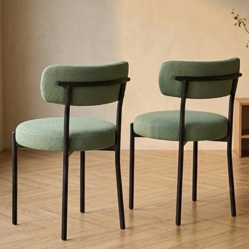 Set of 2 Sage Green Dining Chairs | 29.5" Height | Kitchen Island Counter Seat | Minimalist Style