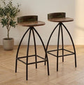 Black Bar Stool | 27.5" Height | Kitchen Island Counter Seat | Industrial Style