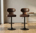 Set of 2 Black Bar Stools | 41.7" Height | Kitchen Island Counter Seat | Modern Style