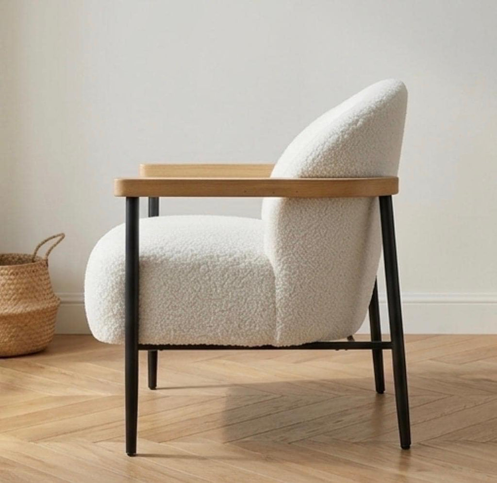 Cream Accent Armchair | 32" Height | Living Room Chair | Modern Style