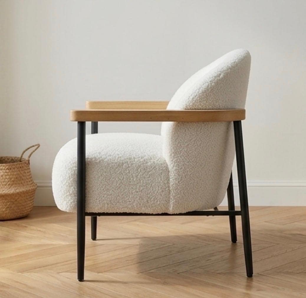 Cream Accent Armchair | 32" Height | Living Room Chair | Modern Style