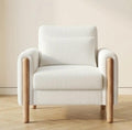 White Accent Chair | 35" Height | Living Room Chair | Mid Century Style