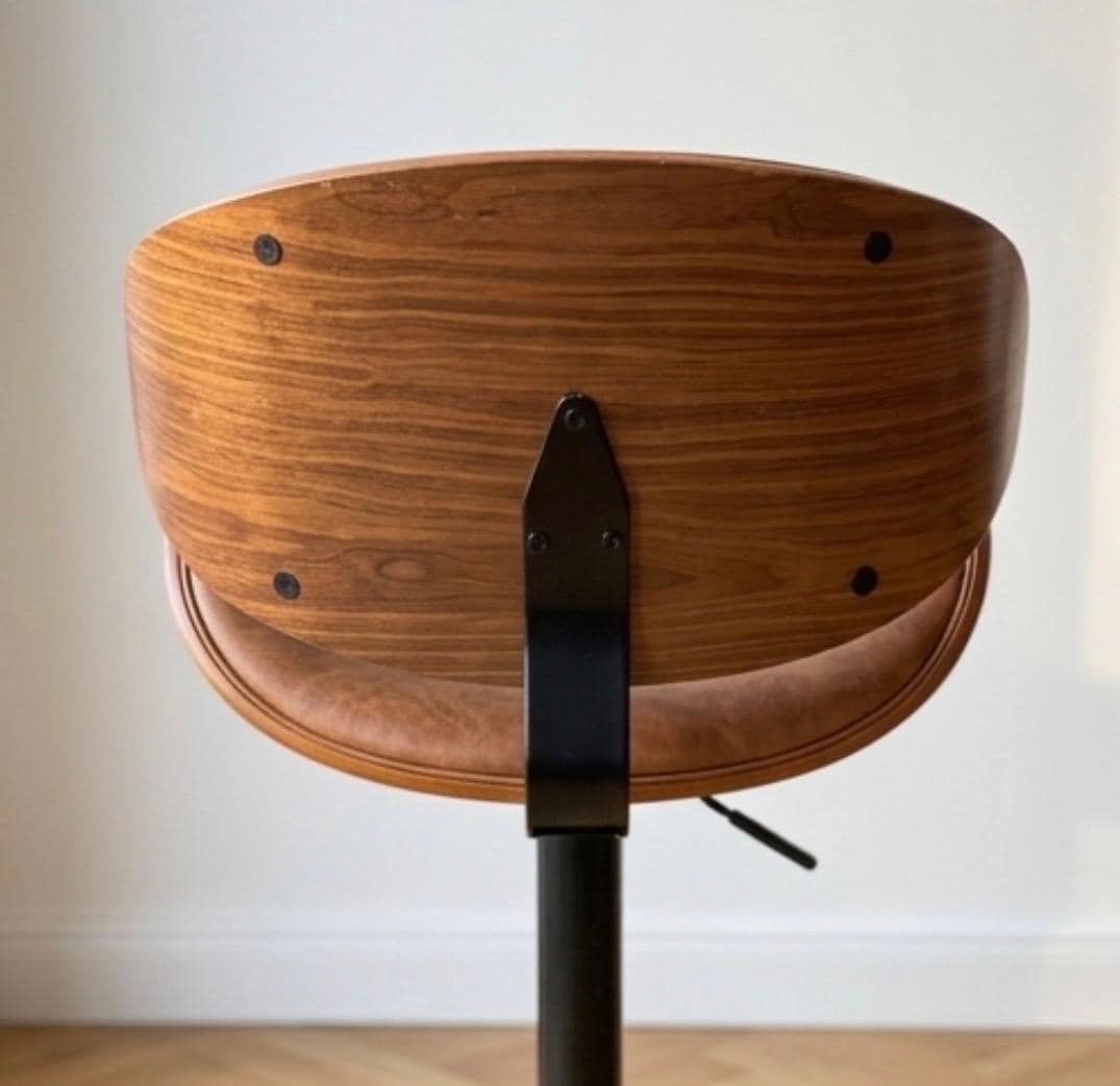 Cognac Swivel Bar Stool | 31" Height | Home Bar Chair | Mid Century Style