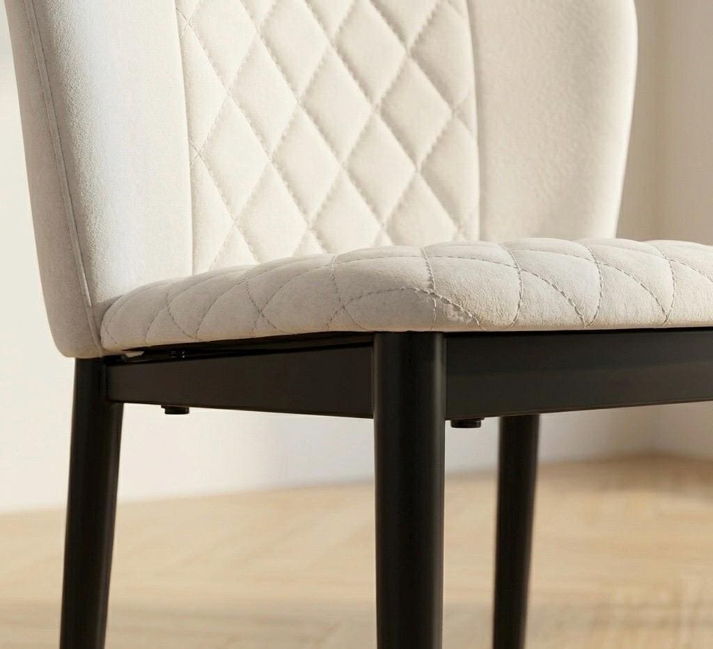 Set of 4 White Dining Chairs | 35" Height | Dining Room Seat | Minimalist Style