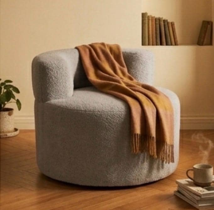 Gray Swivel Accent Chair | 23.2" Height | Living Room Chair | Minimalist Style