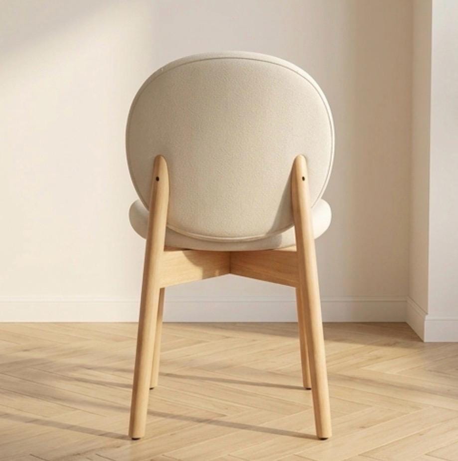 Set of 2 Cream Dining Chairs | 33.1" Height | Kitchen Island Counter Seat | Modern Style