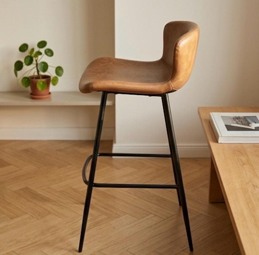 Black Bar Stool | 30" Height | Kitchen Island Counter Seat | Minimalist Style