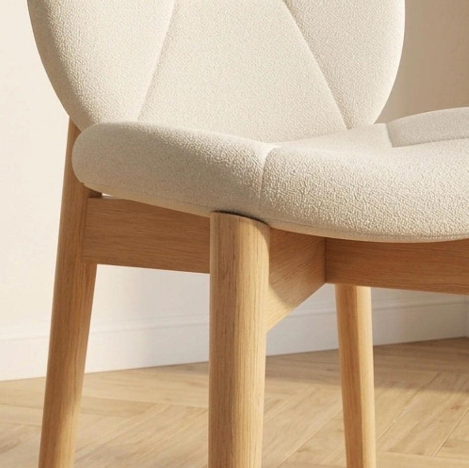 Set of 2 Cream Dining Chairs | 33.1" Height | Kitchen Island Counter Seat | Modern Style