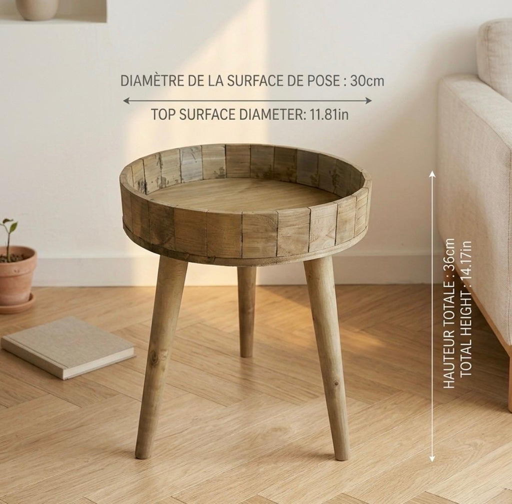 Walnut End Table | 14" Height | Bedroom End Table | Modern Style