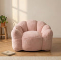 Midcentury Pink Accent Chair, Scalloped Back, Plush Seating (Handmade)