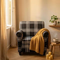 Black and White Checkered Accent Chair | 29.7" Height | Living Room Chair | Modern Style