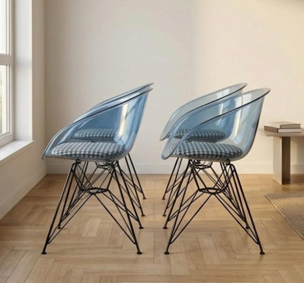 Set of 4 Gray Dining Chairs | 34" Height | Dining Room Seat | Scandinavian Style