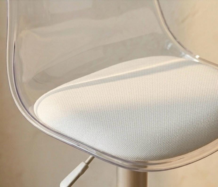 Set of 2 Clear Swivel Bar Stools | 40.9" Height | Home Bar Chair | Modern Style