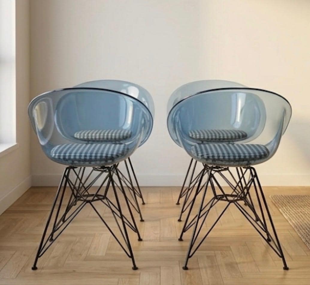 Set of 4 Gray Dining Chairs | 34" Height | Dining Room Seat | Scandinavian Style