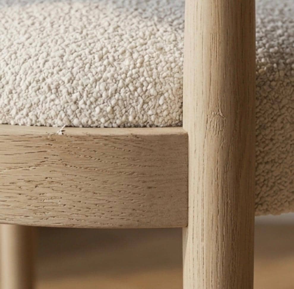Set of 2 Cream Dining Chairs | 30.7" Height | Kitchen Island Counter Seat | Scandinavian Style